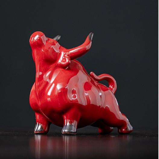 Keramisk Lycklig Ko Prydnad Maskot Hem Vardagsrumsprydnad Tolv Stjärntecken Oxens År Gåvor Tebord Tehusdjur