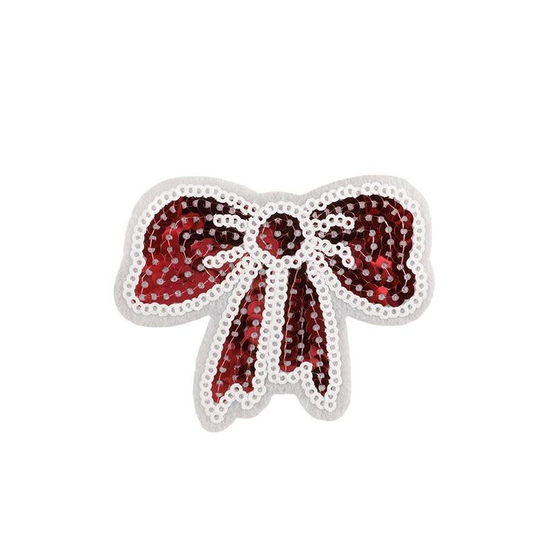 Embroidery label Embroidery patch sticker Badge logo Sequin bow English clothing accessories cloth sticker
