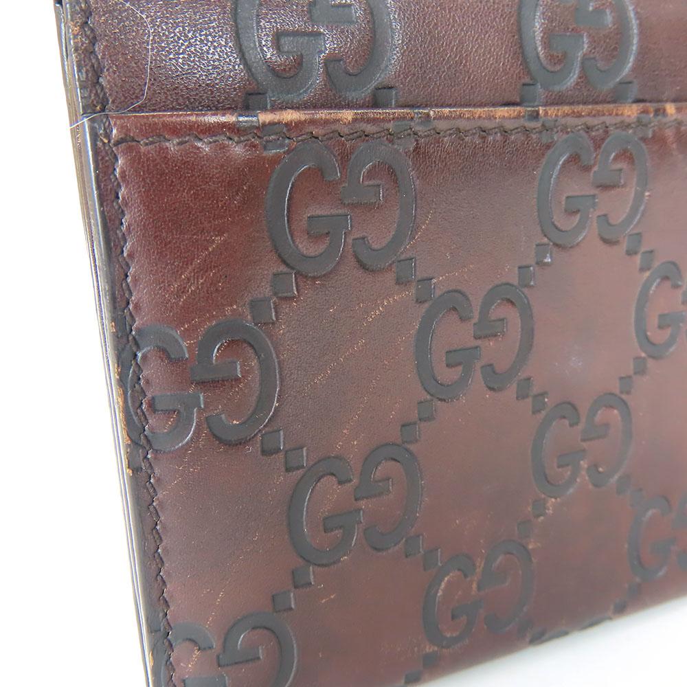 Used GUCCI Bifold Wallet 146229 Sima leather Dark brown Purse