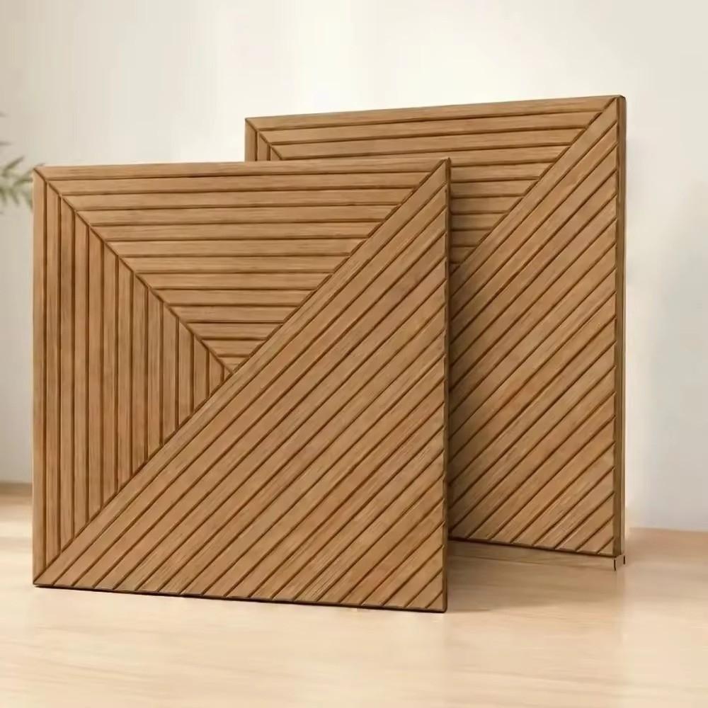 Slatted Soundproof Wall Panel Wood Grain Wall Sticker New 3D Wall Panel Home Office