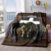 2026 New Arrivals 1pc Horse Print Flannel Blanket, Gift Square Blanket Soft And Comfortable, Suitable for Home Picnic Travel
