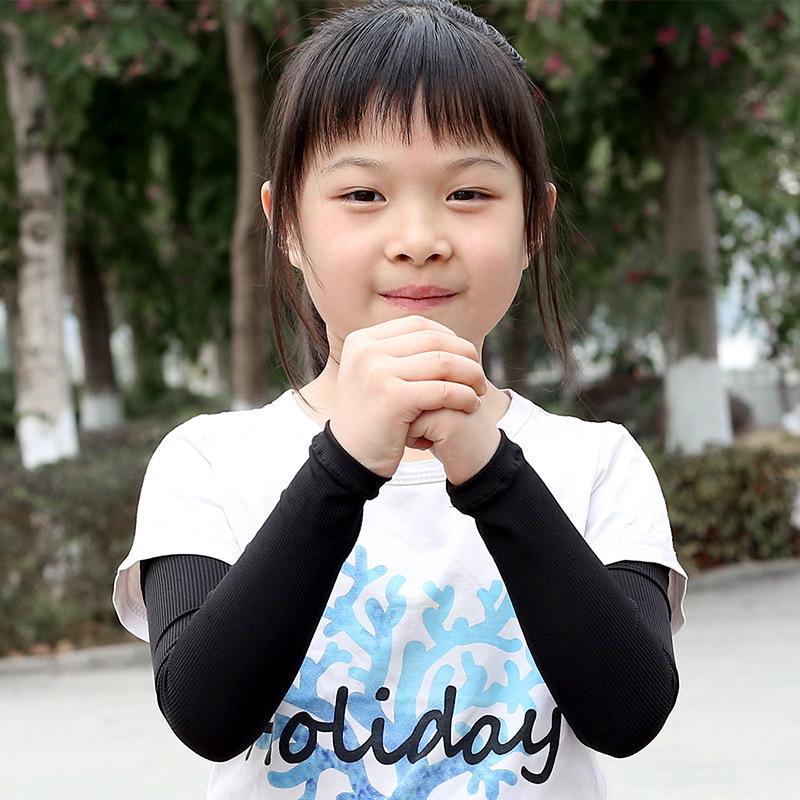 Kids' Sun Protection Ice Silk Sleeves - Thin, Mosquito Proof, UV Protection for Boys & Girls Sports.