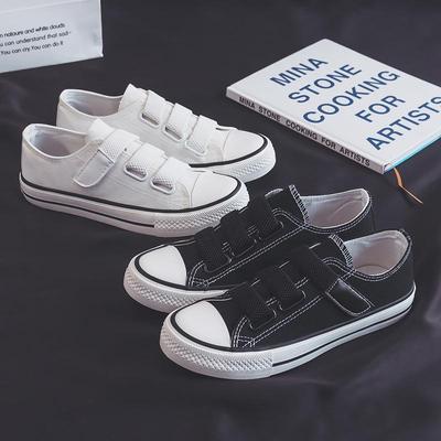 Women's Korean Spring Canvas Velcro Low-Top Shoes - CF005