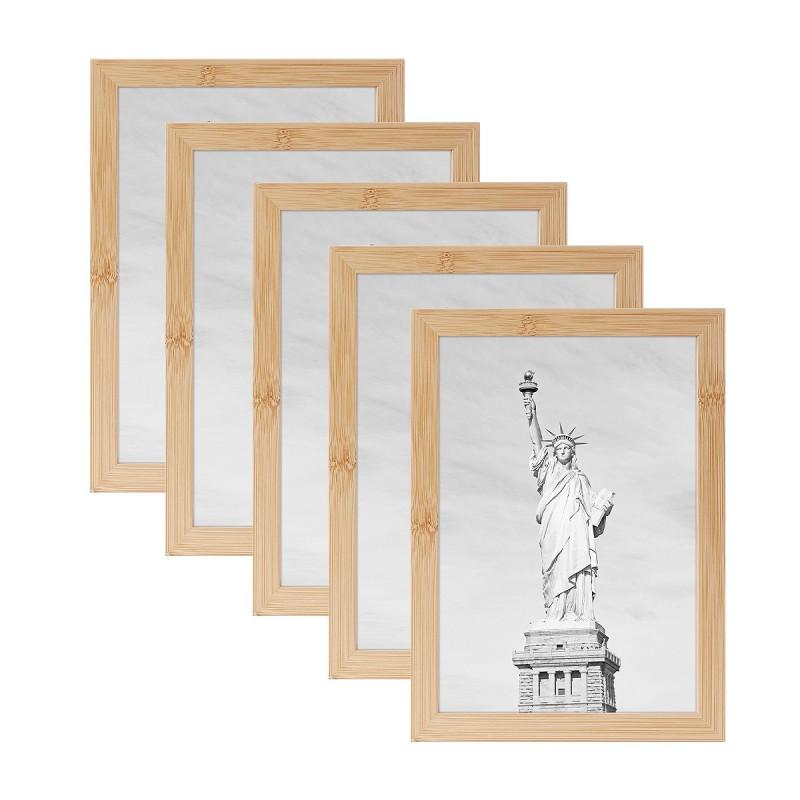 Handcrafted Wooden Rotating Clip Photo Frame Set 5pcs 6x8 7x10 A3 A4 Wall Decor Living Room Bedroom Office