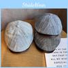 Design Minimally Spliced Striped Women Denim Casual Beret For Autumn Winter And
