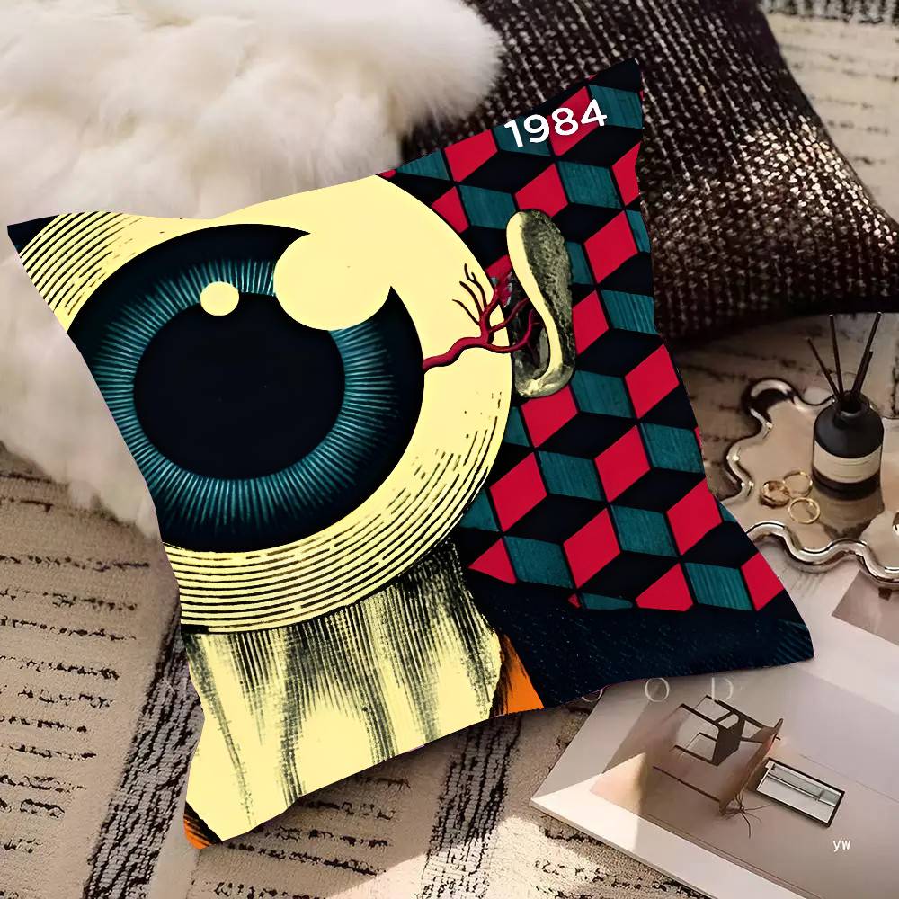 1984 George Orwell Pillow Case Square Pillow Bedroom Sofa Leisure Comfort Cushion Car Home Decoration