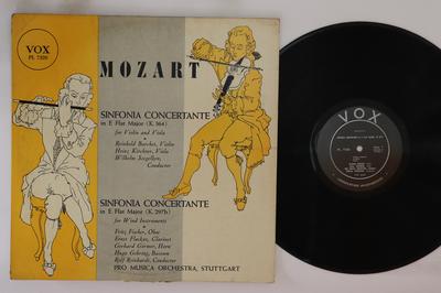 LP Record REINHOLD BARCHET HEINZ KIRCHNER W  Mozart Symphonie Concertante En Mi PL7320 PATHE VOX 1952 US Classical Used