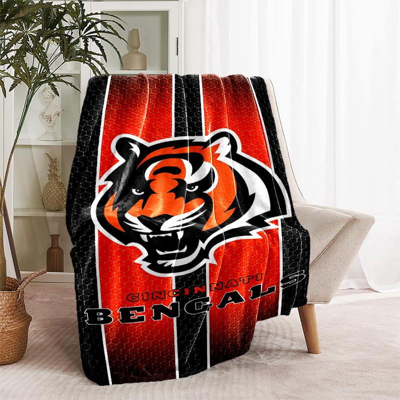 1pc Blanket - Cincinnati Bengals LOGO Print Design, Lightweight Blanket for Sofa, Bed- Soft &Warm, Gift for All Seasons