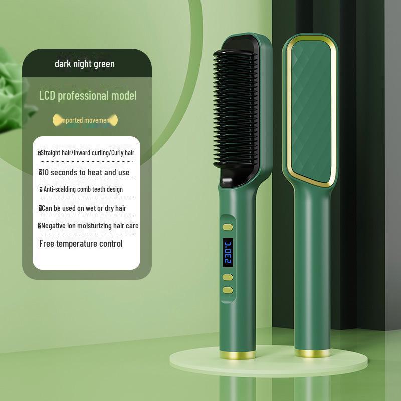 Negative Ion Dual-Purpose Hair Comb: Straightens & Curls Without Damage