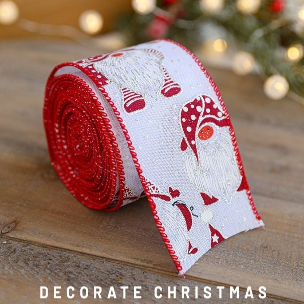 Wstążka materiałowa spiralna 2m Imitacja lnu Wstążka na choinkę Dekoracja choinkowa