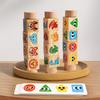 1PC Cartoon Pattern Rotating Matching Building Blocks Children's Educational Early Learning Color Recognition Matching Game