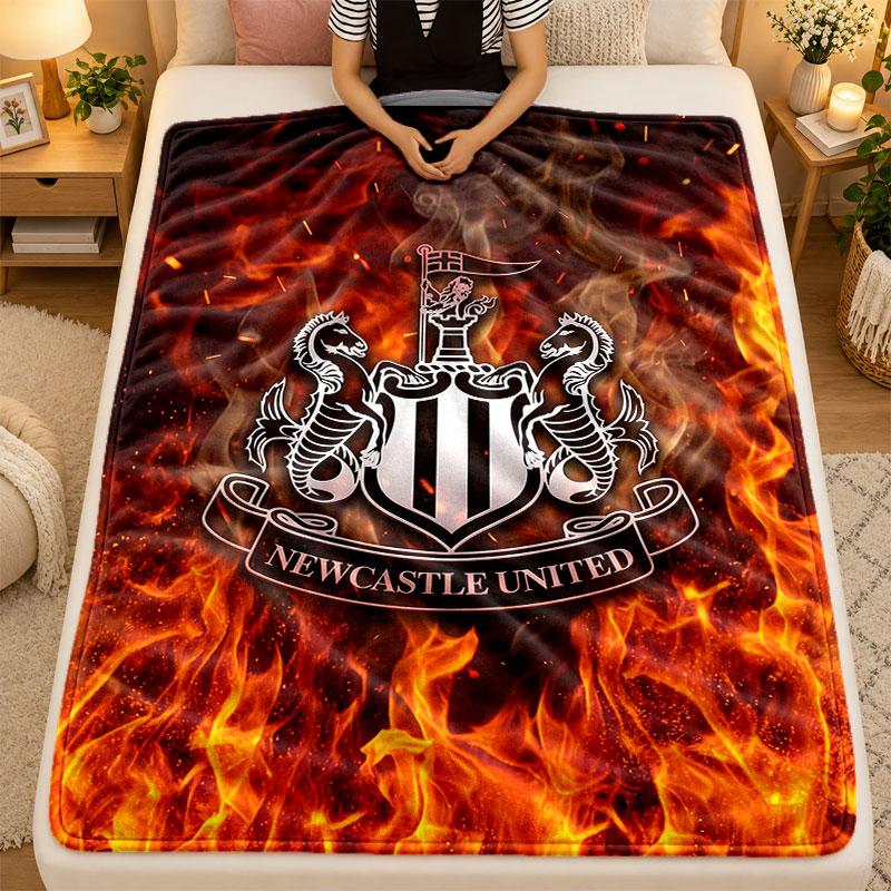 Coperta di Flanella Newcastle United Calcio Calda Morbida Plaid per Uso Interno Divano Letto Soggiorno