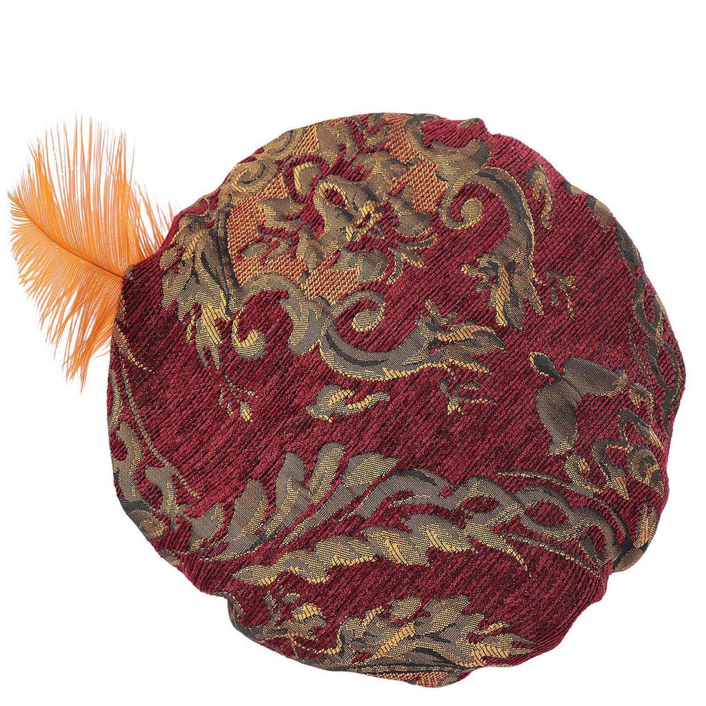 Men's Medieval Dodo Feather Muffin Top Hat - High-End Court Costume Headwear