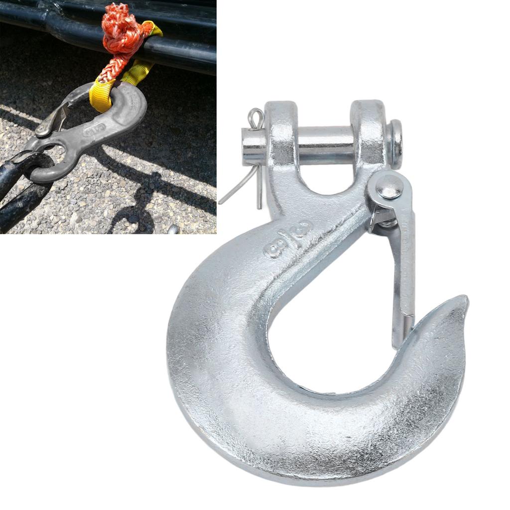 3Celsius8 Inch Chain Hook 18000lb Load Capacity Alloy Steel Zinc Clevis Slip Hook with for Trailer Truck Agricultural Equipment