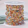 2Meters 1Meter Stainless Steel 2.5mm Crystal Beads Chain Natural Stone Beaded Chains for Necklace Bracelet Jewelry Making DIY
