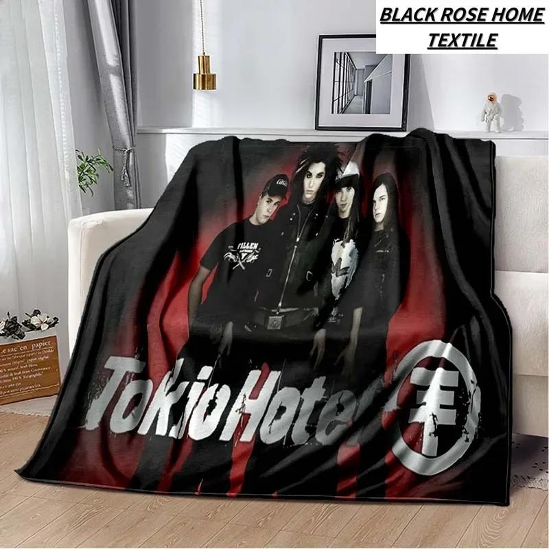 Coperta Artistica di Moda Tokio Hotel Rock Band Lenzuolo di Lusso per Camera da Letto Coperta Calda per Viaggi all'Aperto Campeggio Picnic Pausa Pranzo