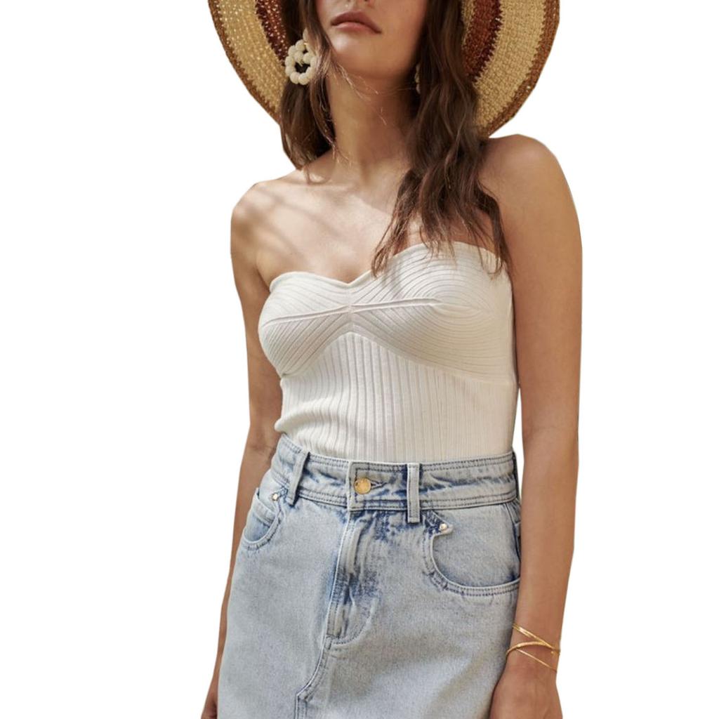 Europe, America spring and summer Europe and America popular women's clothing net color simple sexy tube top