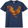 Rooster T Shirt Mosaic Art Graphic Tee Colorful Chicken Farm Country Design Top