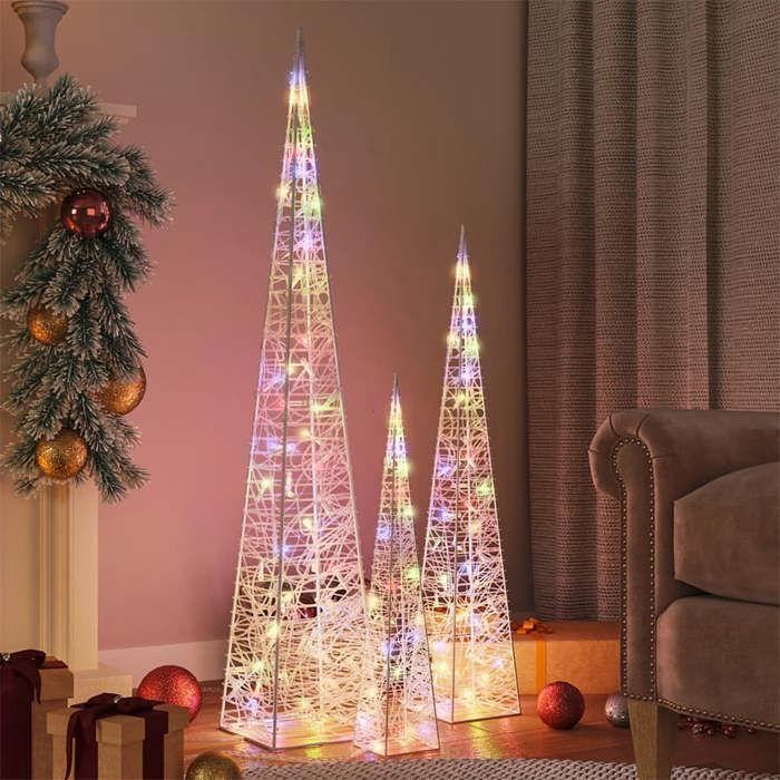 Luminous Cones - vidaXL - Multicolor - Acrylic - 60/90/120 Cm - Integrated LED