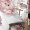 Vintage Flowers Pink Peony White Sheer Curtains for Living Room Decoration Window Curtain Kitchen Tulle Voile Organza Drapes