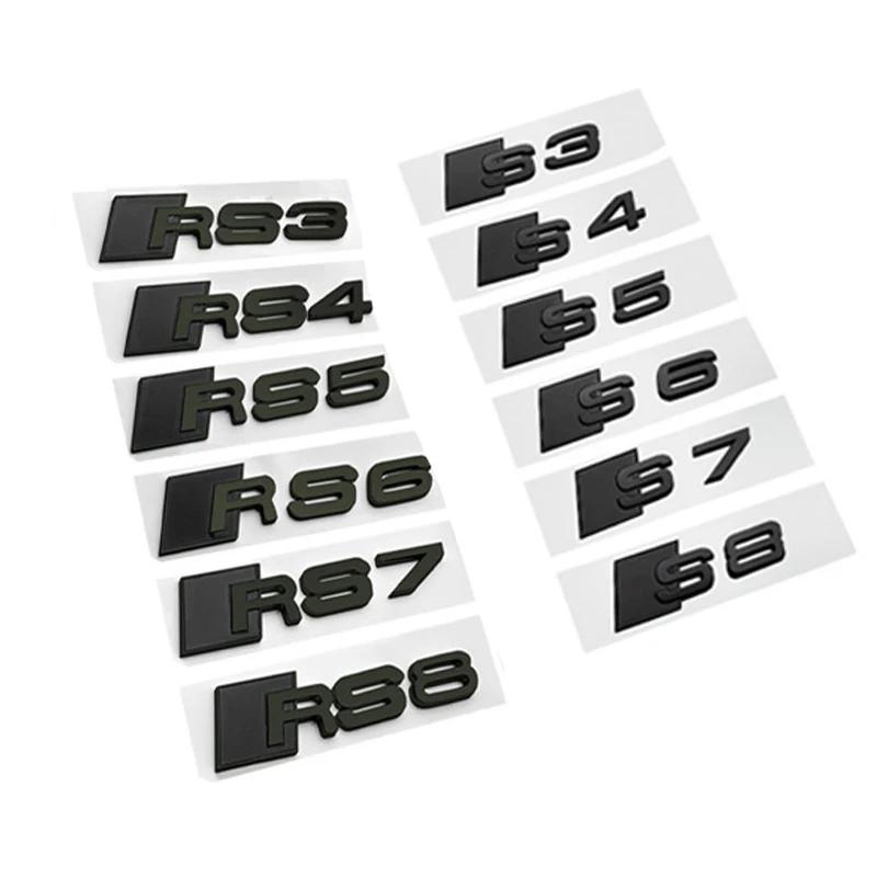 Plastic Modified Accessories Car Letter Emblem Stickers for Audi RS7 RS8 S3 RS3 RS4 RS5 RS6 S4 S5 S6 S7 S8 Logo Rear Trunk Badge