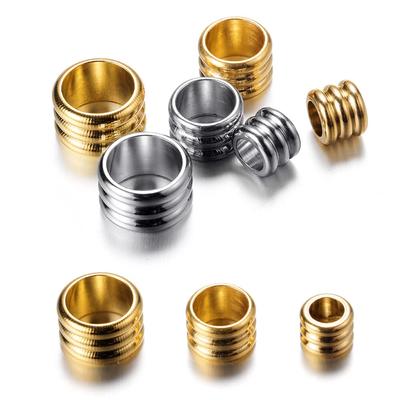 20Pcs/Lot 5/6.5/8mm Stainless Steel Big Hole Spacer Beads for DIY Necklace Bracelet Charm Jewelry Making Findings Accessories