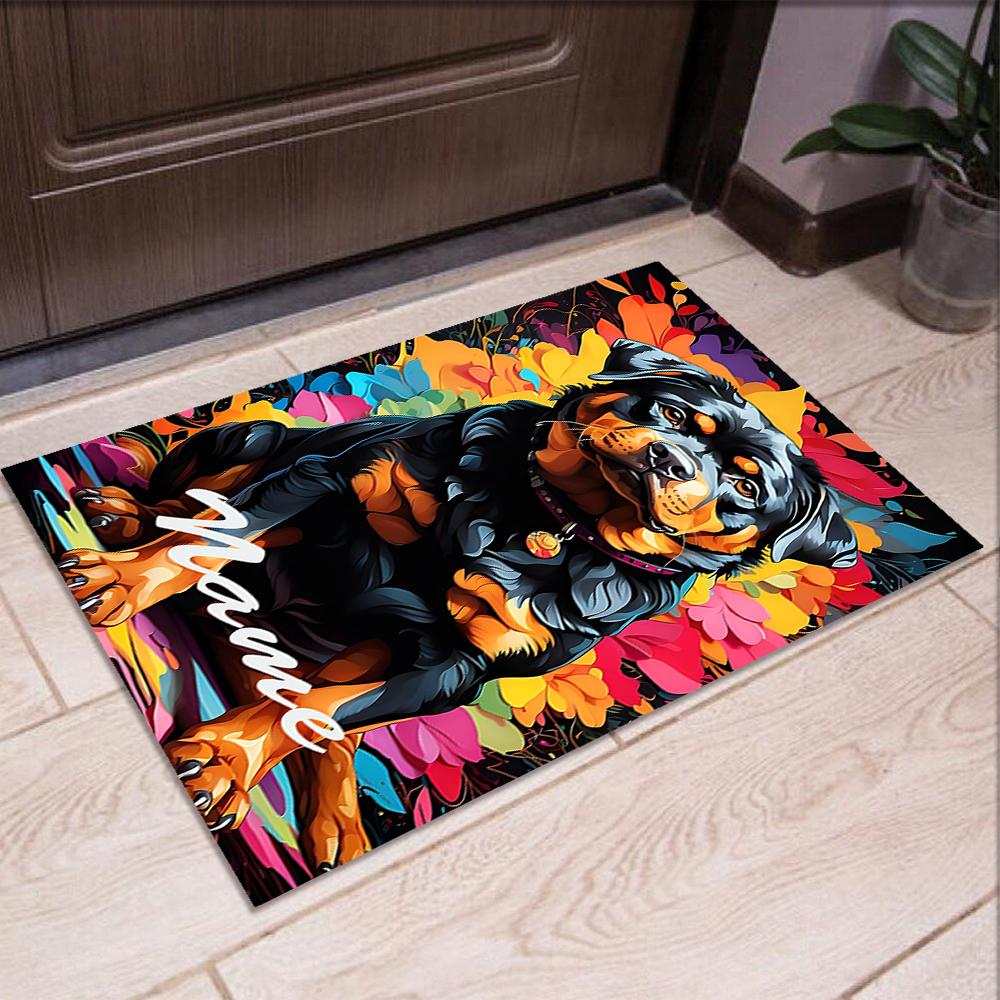 Custom Name Dog Printed Carpet,Rug for Office Chair Living Room Bedroom Kitchen Room Decor Gifts.