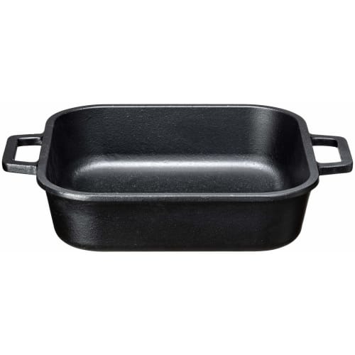 Ishigaki Cast Iron Sukiyaki Pot, 22cm (approx. 12.5" W X 9.5" D X 2.5" H), 2.4L Capacity, Delish Life Square, Induction and Direct Heat Compatible