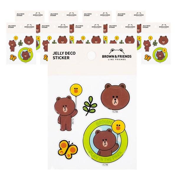 

Набор из 5 наклеек Line Friends Jelly Deco, коричневый, 10 комплектов