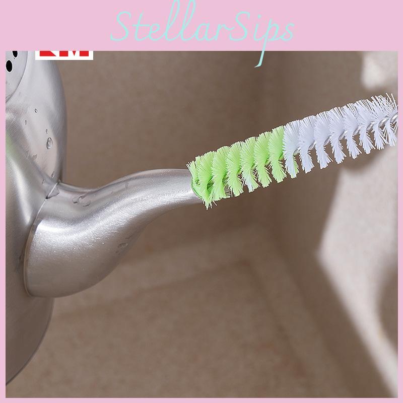 Dual Color Plastic Spout Brush For Bottle Cup And Kitchen Cleaning In Multipurpose Use