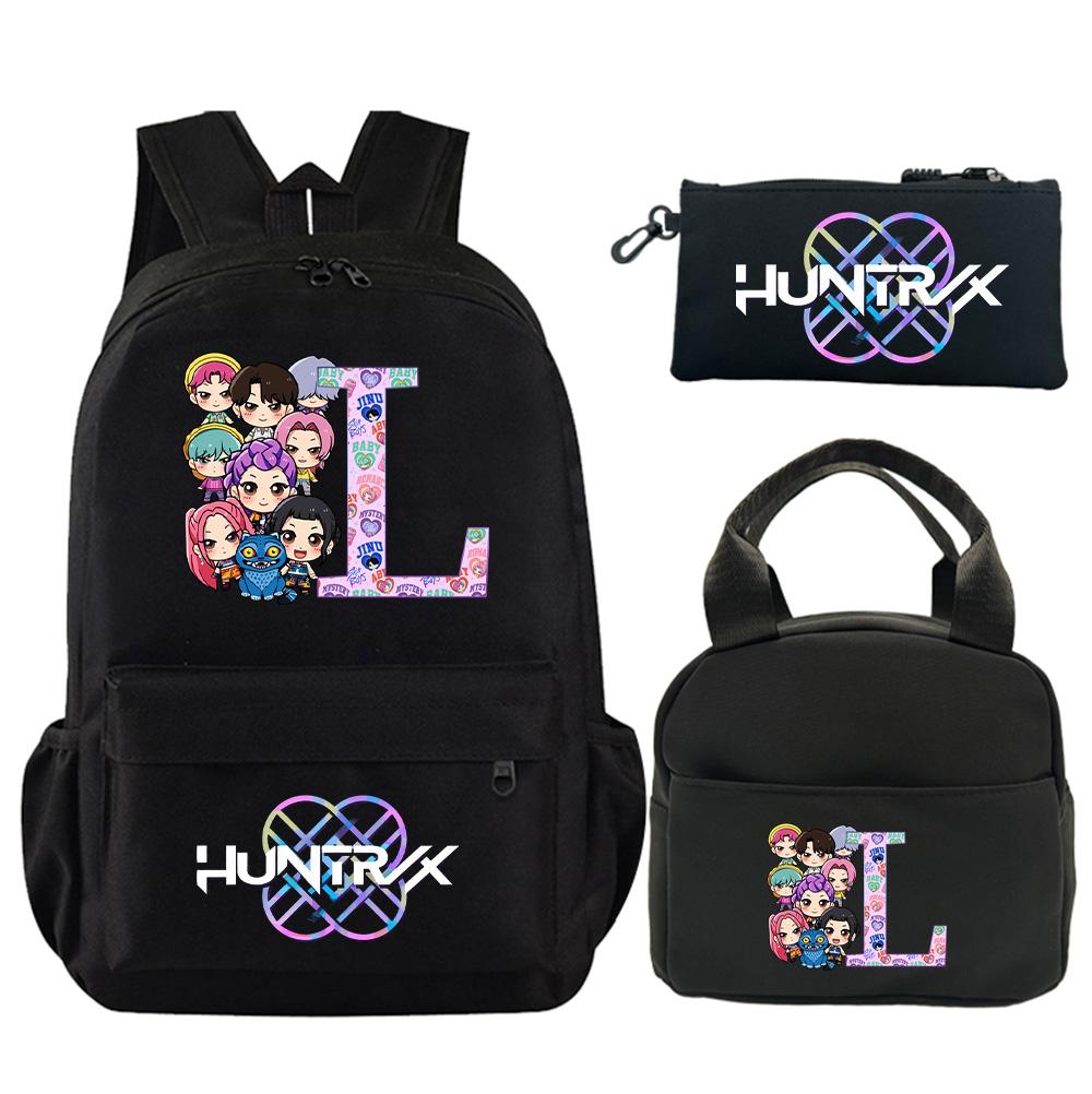 3Pcs/set 26 English Letter Printed Backpack with Shoulder Bag Pencil Case for Teenager Student Boy Girl Schoolbag Large Capacity Bookbag Kid Gift