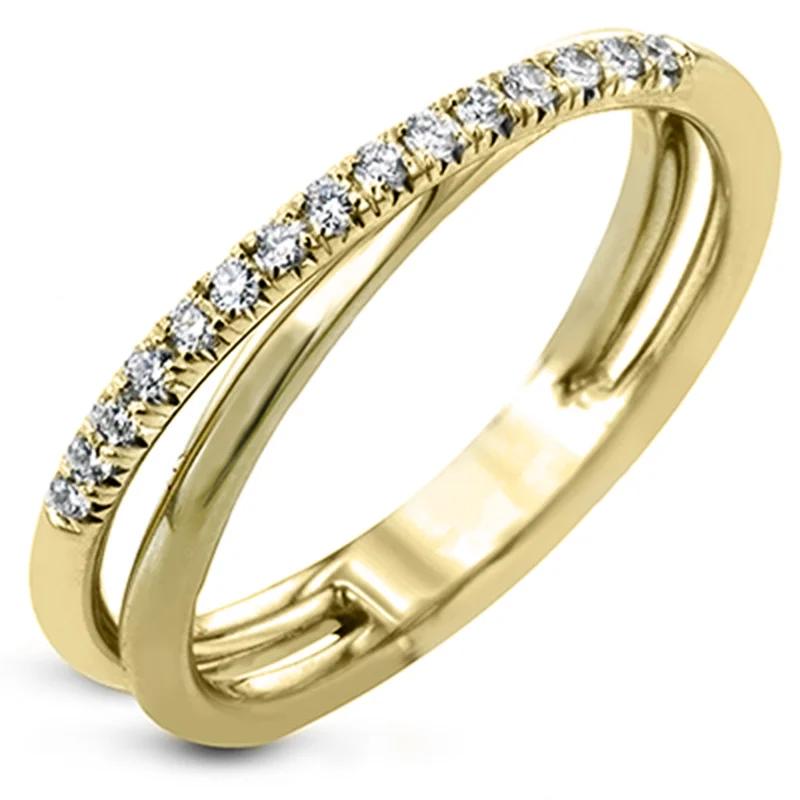 

Fashion Two-tone Cross Finger Ring for Women Simple Stylish Wedding CZ Zircon Stone Gold/Copper Color s Zircon 7