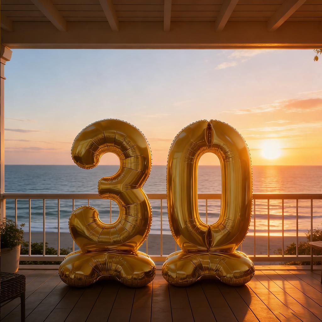 2pcs Gold Number Stand Foil Balloons with Base Globos 30th Birthday Party Wedding Decoration Kids Baby Shower Supplies