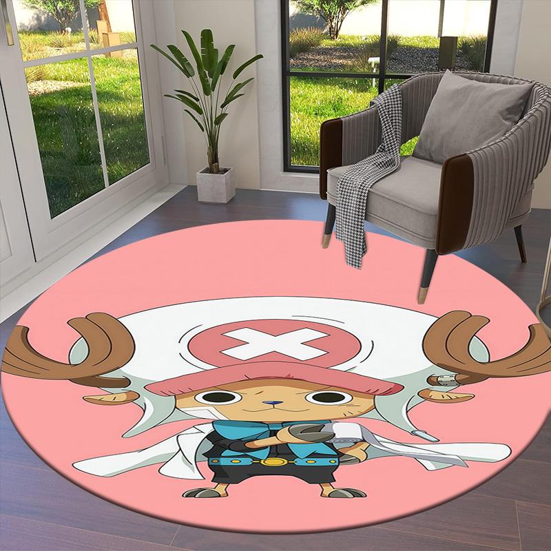 One Piece Tony Tony Chopper Round Area Rug Carpet Rug For Living Room Bedroom Sofa Playroom Decor Nonslip Floor Mat