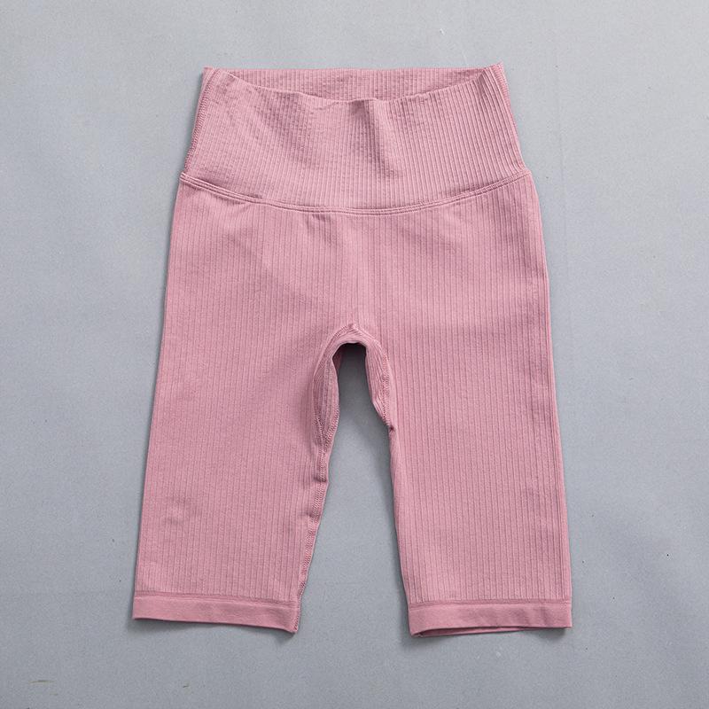 9-Color Breathable Quick-Dry Stripe Yoga Set: Running Sports Underwear, Short Sleeve, Five-Point Fitness Shorts