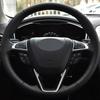 Car Steering Wheel Cover For Ford Mondeo Ford Focus 3 2015-2018 Steering Braid Black Hand-stitched Artificial Leather