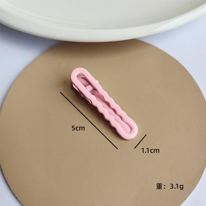 Colorful 5CM Duckbill Clip Round Head Hollow Seamless U-shaped Clip Girl's Forehead Bangs Side Clip DIY Glossy Base Clip