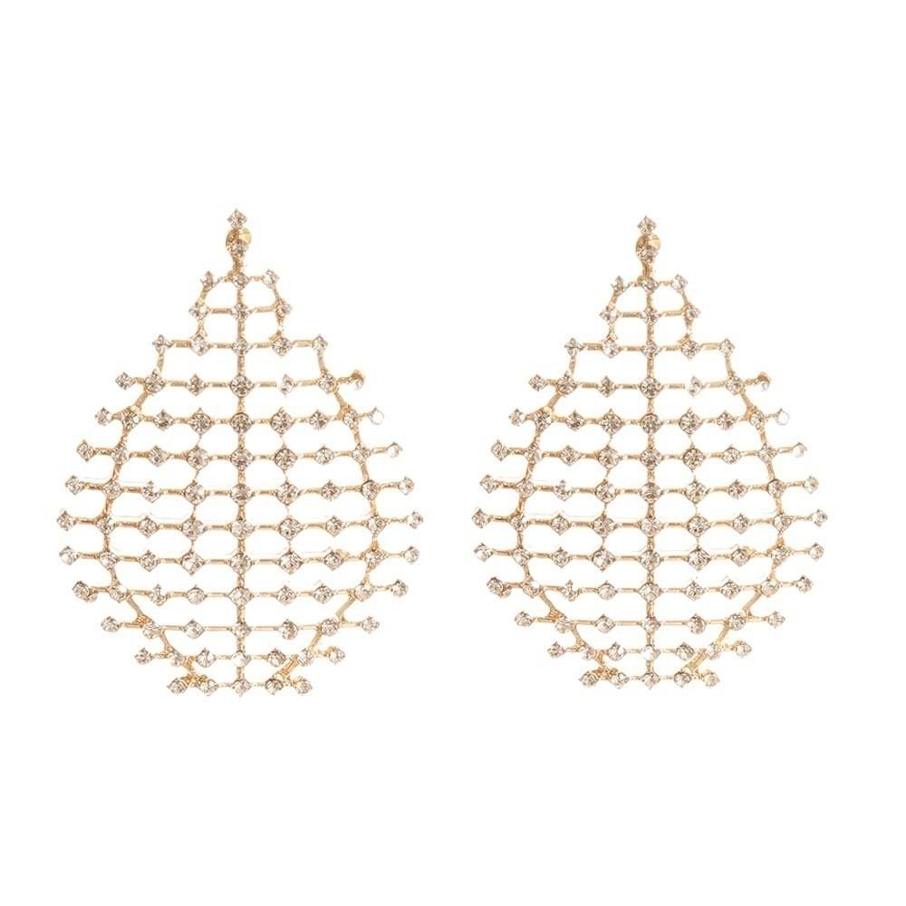 

Multi-Layer Design Rhinestone Crystal Earrings Boho Hollow Dangle Earrings Party Accessories золотой