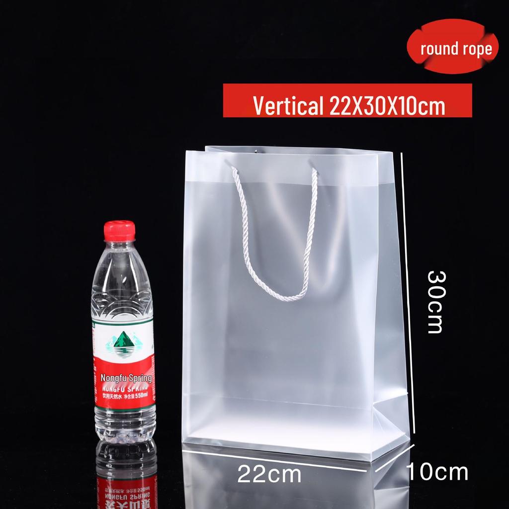 In Stock PVC Transparent Tote Bag, Frosted PP Plastic Gift/Souvenir Packaging, Wedding Candy Bag