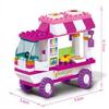 Non-Toxic Sluban 0155 Children Princess Pink Dream Snack Car Model Figure Blocks Educational Construction Building Bricks Toys For Children