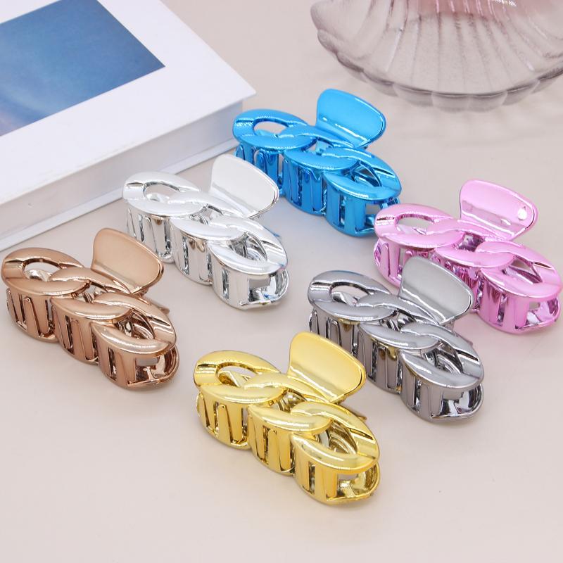 UV-plated Chain Clip European and American Fashion Hair Shark Clip Simple Hair Clip