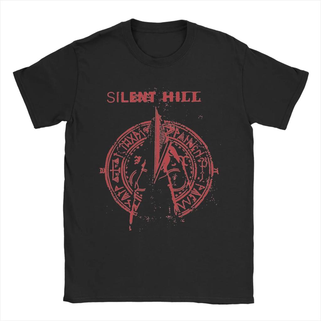 Silent Hill Horror Game Printed Pure Cotton Tshirt Trendy Retro Dark Thriller Style Personalized Wearing Pure Cotton Tee Unisex