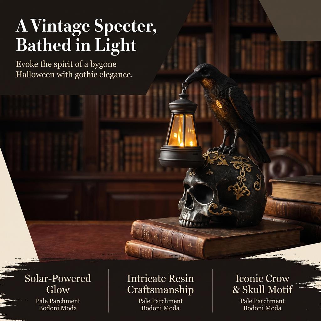 Resin Handcrafted Retro Skull Lamp Halloween Decor Halloween Horrible Light Decoration for Halloween Party and Home Decor