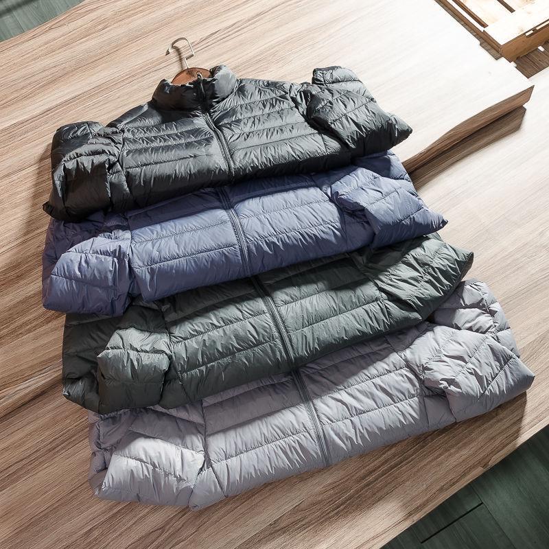 Men's Lightweight Stand-Up Collar Down Cotton Jacket - Solid Color, Warm, Versatile, Casual Winter Wear