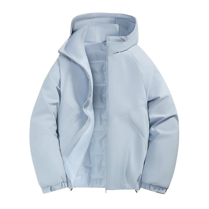 Mens Winter Puffer Jacket Warm Thick Cotton Coat Hooded Loose Fit Casual Outerwear Cold Weather