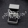 Silver Color Pearl Crystal Wedding Hair Combs Hair Accessories for Bridal Flower Headpiece Women Bride Hair Ornaments Jewelry