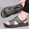 Fashion Summer Comfortable Soft Bottom Lightweight Fashion Men Breathable Non Slip High Quality Top Layer Cowhide Beach Outdoor Sandals