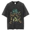 New Anime Dragon Ball Super Saiyan Washed Vintage Short Sleeved Tshirt Anime Casual  Summer New Fashion  Cotton Tops