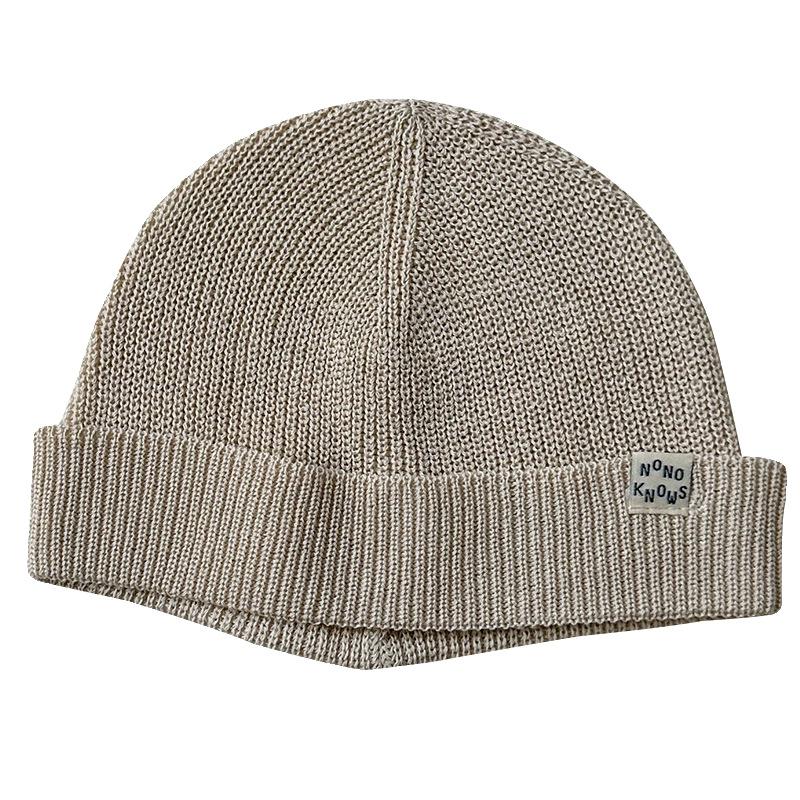 New Baby Woolen Cap Thin Knitted Melon Rind Cap  Retro and Stylish Children's Pullover Cap for Men