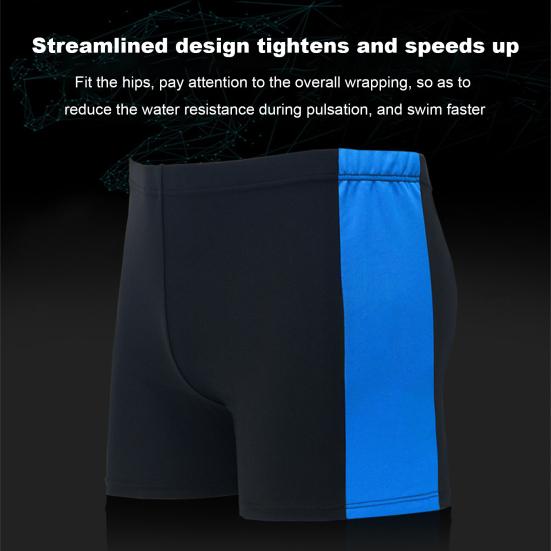 Yetişkin erkekler erkek mayoları orta katlı elastik bel Patchwork renkli su itici mayo çabuk kuruyan erkek mayoları yüzme şortu